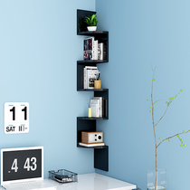 Creative decorative frame wall corner with tripod perforated grid flower shelf bookshelf S S-shaped shelf hairdressing shop saves space
