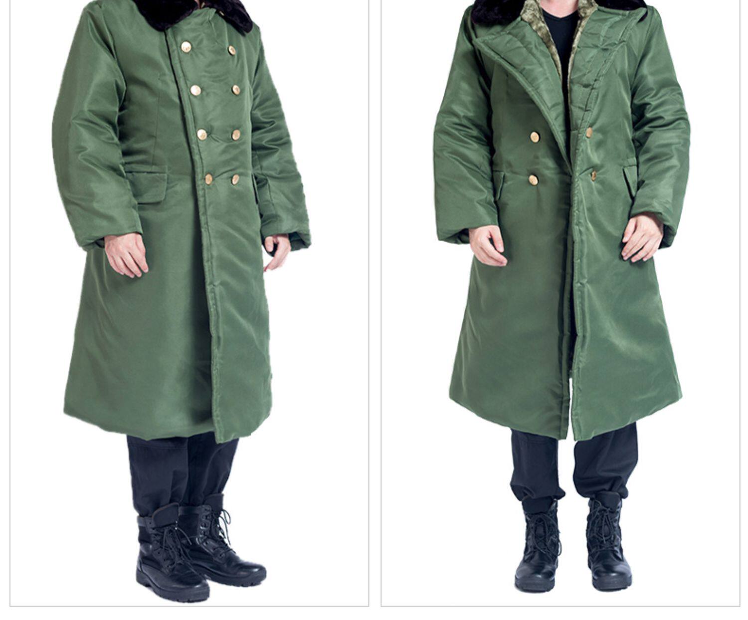 军棉大衣男冬季防寒保暖加绒加厚东北棉袄绿中长款冷库劳保安棉服