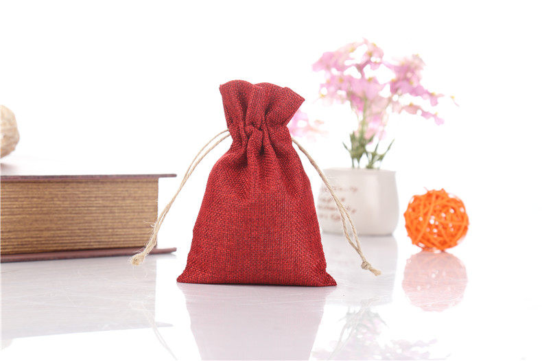 蚁窝可印logo 定做束口袋 红色小麻布袋咖啡麻袋 棉布袋 棉麻袋