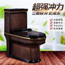 Wood grain toilet toilet household flush toilet stone color personalized toilet super-swirling water-saving large caliber