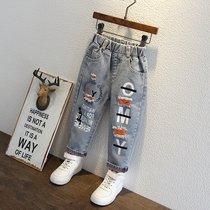 Childrens clothing boys spring and autumn jeans 2021 new small children spring trousers children Foreign style Baby pants trend