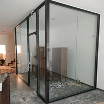 Chengdu manufacturers customize direct sales of glass surface door induction door office partition glass wall measurement installation