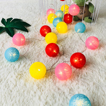 LED color light string light Room decoration line ball light Color Thai line ball light Waterproof battery childrens room pendant