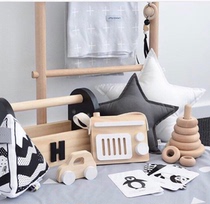 ins Nordic style wooden toy Radio recorder pendant Childrens house toy decoration photography props