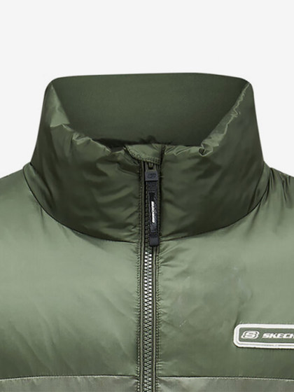 Skechers/Skechers Genuine 2024 New Men 's Sports Stand Collar Waven Warm Down Vest Skechers/Skechers Genuine 2024 New Men 's Sports Stand Collar Waven Warm Down Vest