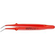 knipex Kenipak 92 37 64 insulated precision tweezers clamping surface with transverse tooth pattern elbow tweezers