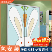 Childrens wardrobe door custom-made sliding door paint boys and girls modern bedroom sliding door sliding door cartoon wardrobe door customization