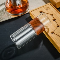 Men and women Tea separation Cup double-layer glass portable Cup Cup cup water Cup mens high-grade transparent cup tea cup