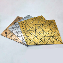 Nordic Self-adhesive fireproof Cubism mosaic tile wall sticker Stainless Steel Waterproof Soft Bag Living Room TV Background Wall Sticker