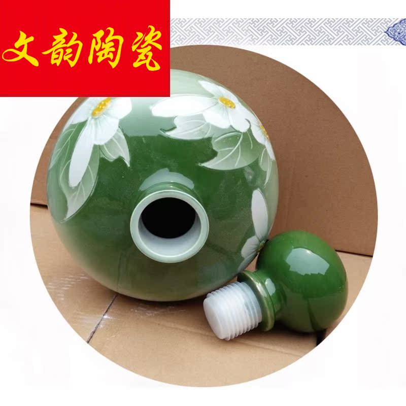 Jingdezhen 5 jins of hand - made of ceramic seal hip flask how empty wine bottles of wine jar with lock bag in the mail