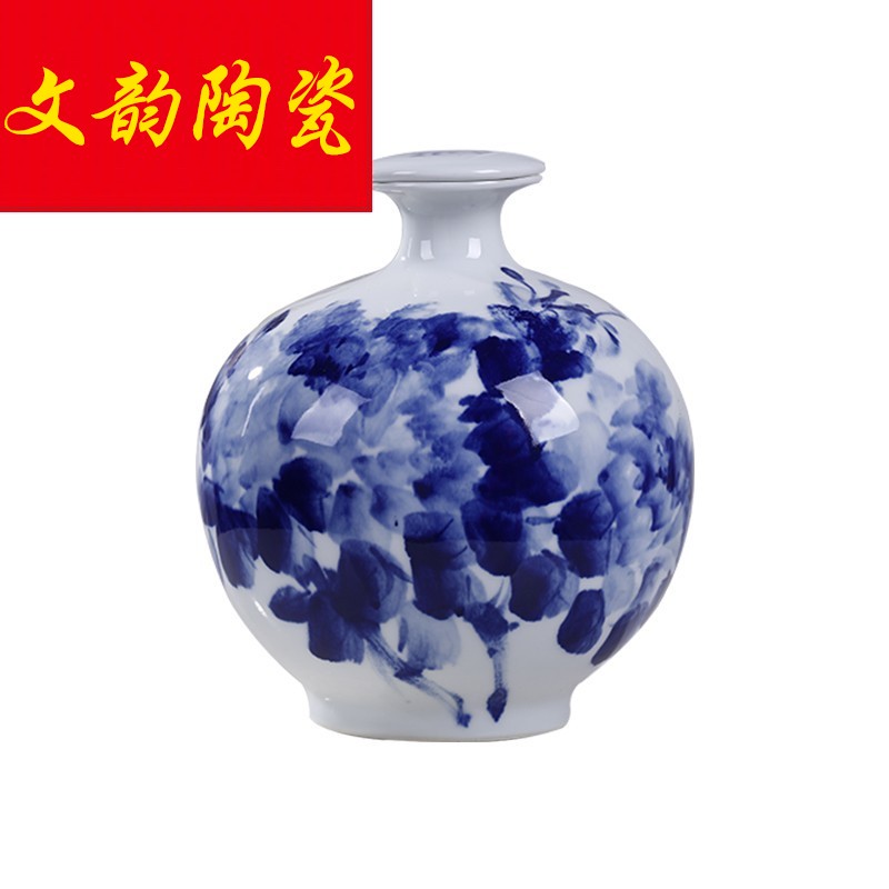 Under the blue and white glaze of jingdezhen ceramic jar 5/10 jins home wine liquor jar of wine bottle seal
