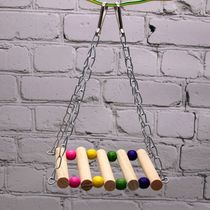 Parrot Supplies original wood color hanging bridge Akio swing station Bar Station Shelf Xuanfeng Hu Peony Small Parrot Nibbling Bird Toys A10