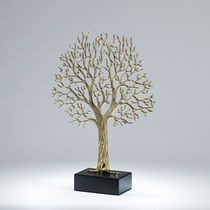 New Chinese style light luxury style American living room entrance TV cabinet wine cabinet rich wealth tree ornaments home accessories creative