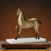 New Chinese light luxury style American living room dining hall porch cabinet lucky animal war horse ornaments brass all copper gift box