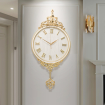 2022 new swing wall clock living room home fashion American European style modern light luxury silent clock hanging watch watch