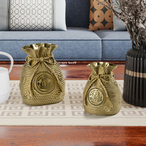 All-copper Zhaocai money bank decoration ornaments living room wine cabinet decoration office company opening housewarming new home gifts