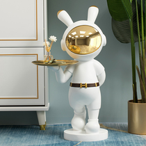 Modern light luxury creative space rabbit floor decoration tray ornaments Villa living room TV cabinet on both sides of the sofa
