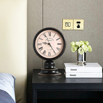 American retro desktop clock ornaments Living room bedroom desktop table clock European silent table clock Creative bedside clock