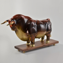All-copper bullfighting ornaments Creative Zhaocai Company Office Villa Club Store Decorative Study Art Collection