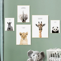 Nordic American creative personality animal decoration painting bedroom childrens room layout background wall decoration hanging painting