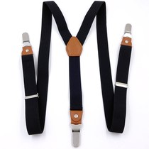 3 clamps 2 5cm male and female universal braces clamp collar knots stainless steel non-slip Inn adult elastic hanging pants with butterfly knot