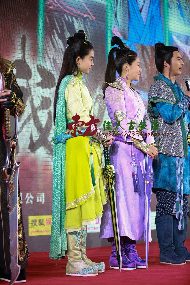 新款影视剧蜀山战纪古装 周青云同款绿色侠女装女侠古装 实物拍摄