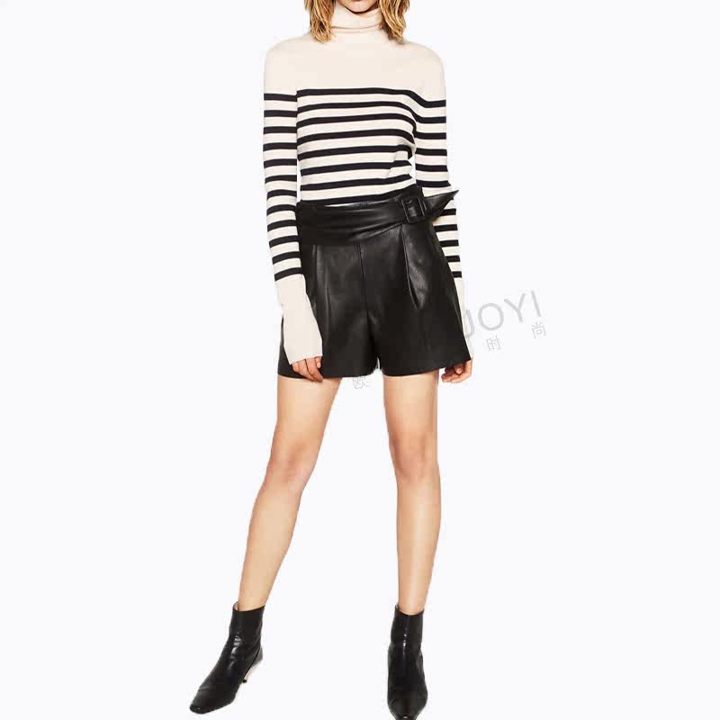 2016冬季女装新款  款式:直筒裤 裤长:短裤 主图来源:实拍有模特