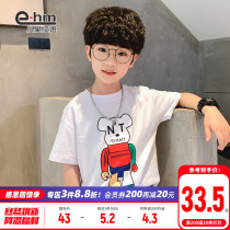 Little Elephant Ham childrens clothing boys summer cotton short sleeve T-shirt children loose Korean T-shirt half sleeve 2021 New