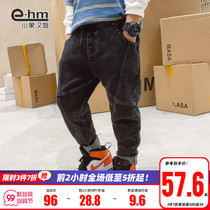 Childrens clothing boys plus velvet jeans childrens winter thick warm trousers Korean version of Tide pants 2021 New Net Red