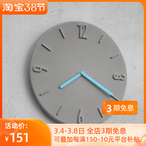 Nordic Minimalist Atmosphere Modern Cement Hanging Watch Fashion Creative Living Room Bedroom Home Sweeping Seconds Silent Round Clock