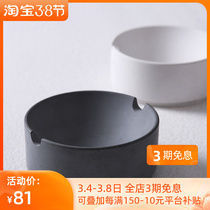 Kyaw Clean Water Concrete Pendulum Pieces Homemade Ashtrays Cement Round Creative Personality Daily Necessities Decoration Smoke Cylinders