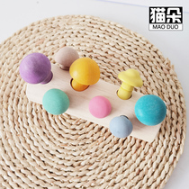 Childrens educational early education Enlightenment toy color shape cognitive mushroom matching Building Blocks Children boys and girls 1-3 years old