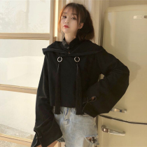 Short sweatshirt women autumn 2021 New loose coat lazy wind spring and autumn coat loose tide ins thin model