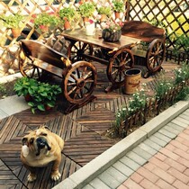 Carbonated Double Wheels Table And Chairs Outdoor Embalming Patio Dining Table And Chairs Table Solid Wood Restaurant Bar Cafe Three Sets