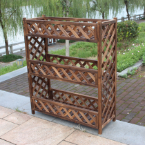 Outdoor Balcony Flower Pot Frame Mesh Flower Racks Multifunction Mesh Multi-Meat Flower Shelf Wood Flower Case Solid Wood Flower Groove