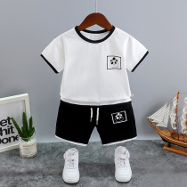 Male baby Summer clothes set baby Summer clothes 1-3 year old boy summer thin round neck short sleeve two-piece tide