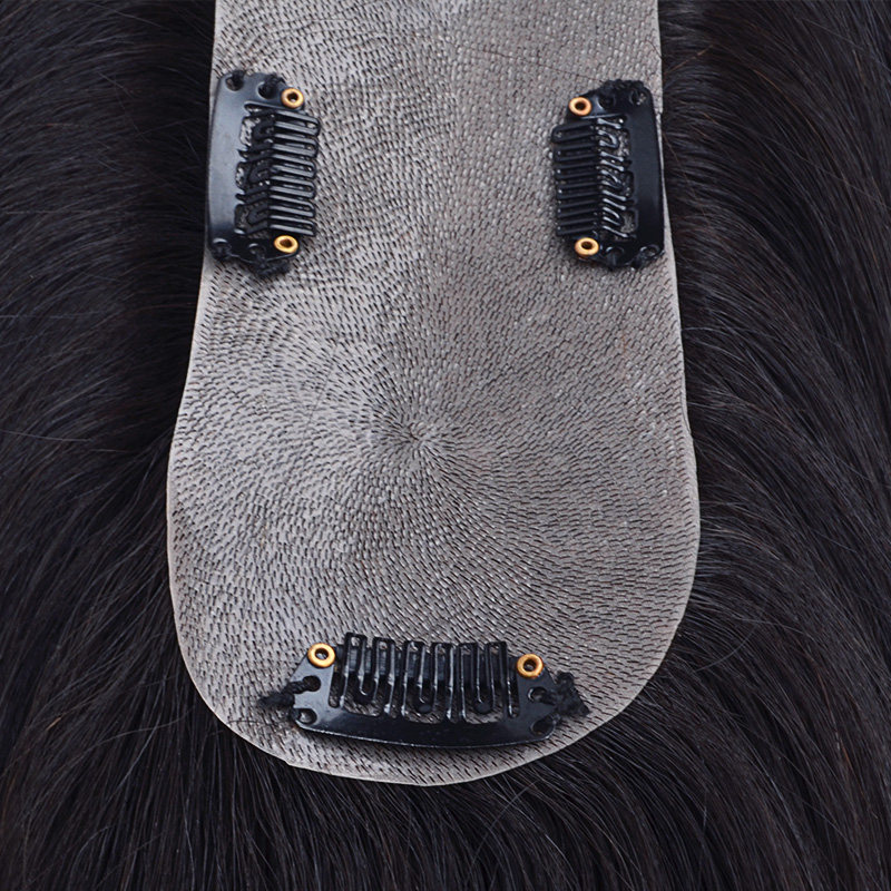 备羽飞品牌 pu中分补发发块少女顺发全手钩中分刘海发块长条补发