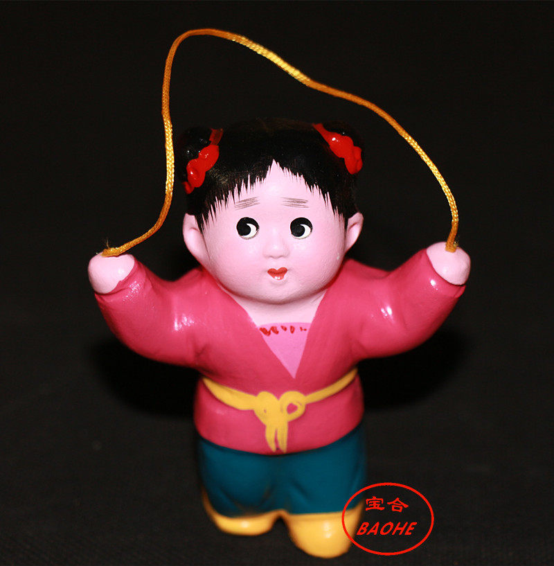 宝合民间手工艺品天津泥人小百子