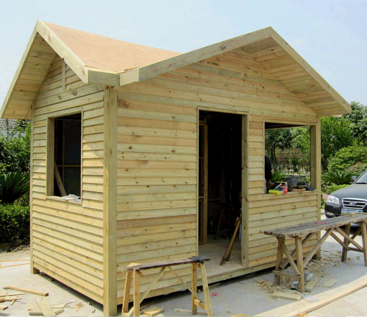 特价定制防腐木售货亭木屋移动售货亭奶茶车 碳化木售货亭售货屋