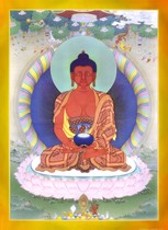 Bound with Bliss the portrait of Amitabha Buddha is clear and superior to the Five Hui Ming Retreats the Buddhist Academy the contemplative study map Thangka plastic seal