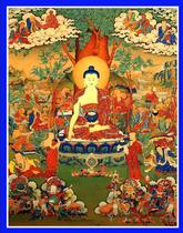 Buddha Shakyamuni and Eighteen Arhans Buddha statues hanging paintings of the Four Heavenly Kings Buddha paintings Bodhisattva painting photo paper double-sided plastic seal