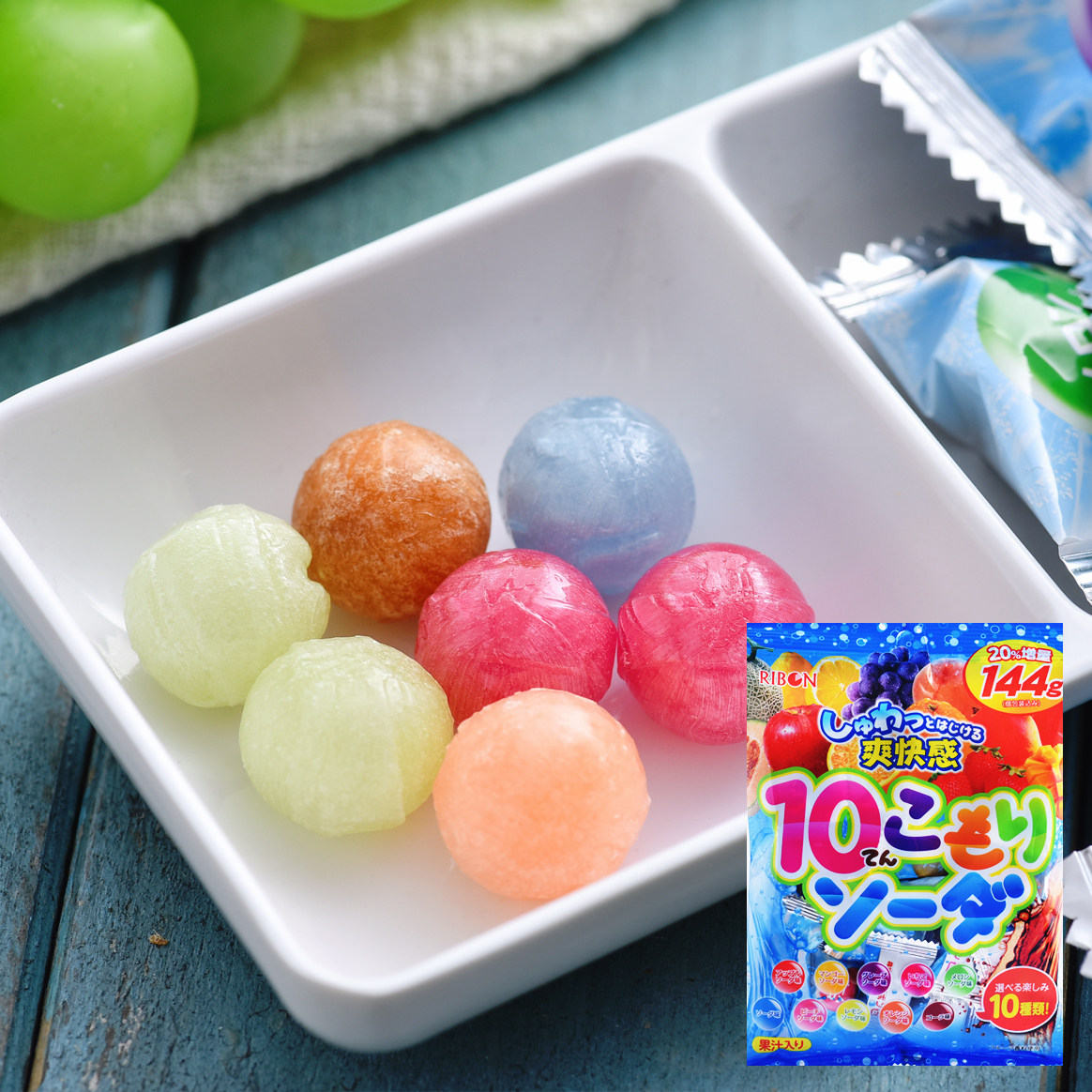 日本进口零食 理本10味水果汽水味硬糖碳酸糖果汁糖果120g_7折现价16.