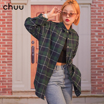 chhuu Korean signet shirt woman with loose long sleeve boyfriend style subpure cotton blouse jacket tide