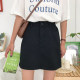 Elastic waist A-line denim short skirt for women summer style Korean students versatile high-waist slim hip skirt solid color skirt