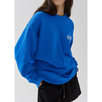 Randompiece Spring Autumn 32S Combed Full Cotton Round Collar Letter Printed Covering Head Sweater