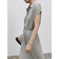 RandomPiece Spring Summer New H Type Irregular Pit Bar Creamico Polo Polo Collar Short Sleeve Knit Dress Woman