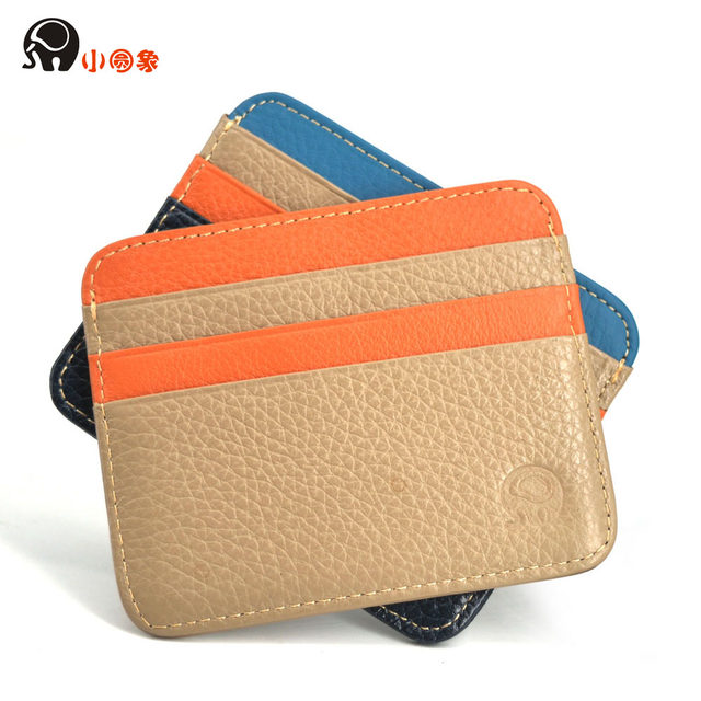 ຊ້າງນ້ອຍຫົວຊ້າງຫົວຫນັງຫຼຽນເງິນ purse ບັດເຄຣດິດຜູ້ຖືບັດລົດເມຂອງຜູ້ຊາຍແລະແມ່ຍິງ wallet ຖົງໃບຂັບຂີ່