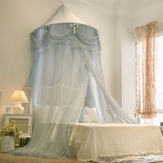 The new semi -ceiling ceiling suction mosquito net Child princess lace 1.2/1.5/1.8m free installation of the mosquito net The new semi -ceiling ceiling suction mosquito net Child princess lace 1.2/1.5/1.8m free installation of the mosquito net