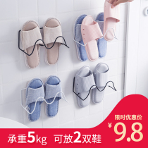 Bathroom shoe rack toilet toilet non-perforated door rear wall wall-mounted wrought iron storage rack household simple shoe rack