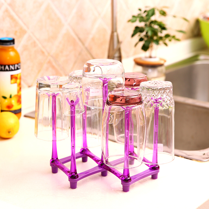 Glass hanging frame Glass beverage holder receives crossover vehicle frame cupholders creative drop Glass shelf 7 cups of a shelf